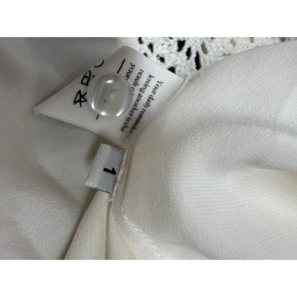 Sleeper Paloma Silk Maxi Dress White Off Shoulder Lace Trim Romantic XL - Picture 16 of 16